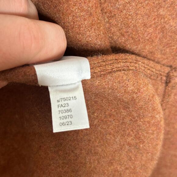 ANN TAYLOR LOFT Oversized Wrap Wool Blend Heather Camel Tan Acorn Sz M/L {129} - Picture 6 of 6